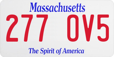 MA license plate 277OV5