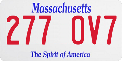 MA license plate 277OV7