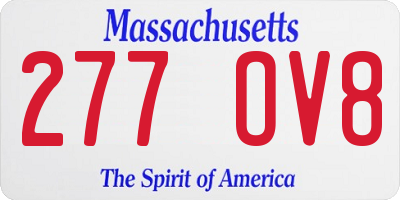 MA license plate 277OV8