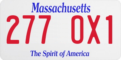 MA license plate 277OX1