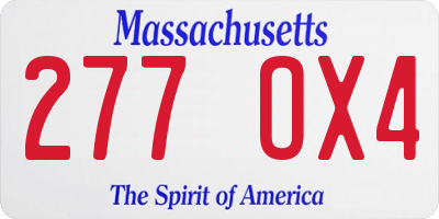 MA license plate 277OX4
