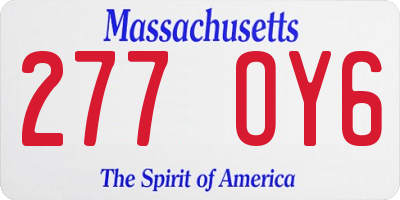 MA license plate 277OY6