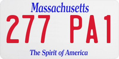 MA license plate 277PA1