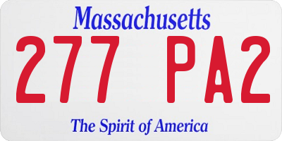 MA license plate 277PA2