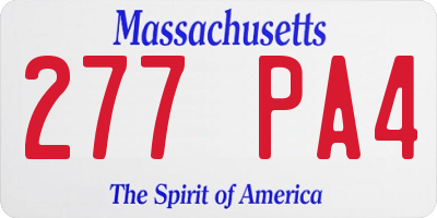 MA license plate 277PA4