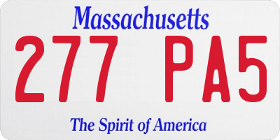 MA license plate 277PA5