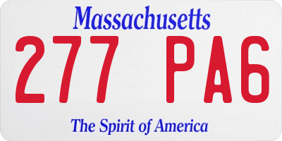 MA license plate 277PA6