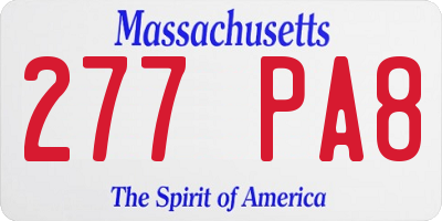 MA license plate 277PA8