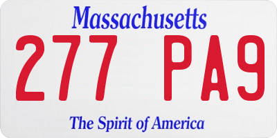 MA license plate 277PA9