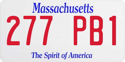 MA license plate 277PB1