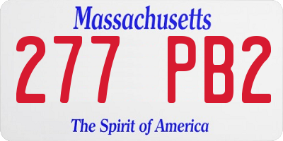 MA license plate 277PB2
