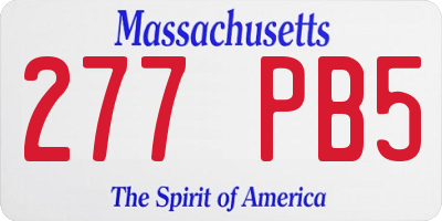 MA license plate 277PB5