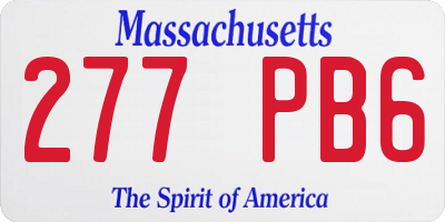 MA license plate 277PB6