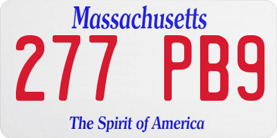 MA license plate 277PB9