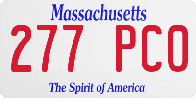 MA license plate 277PC0