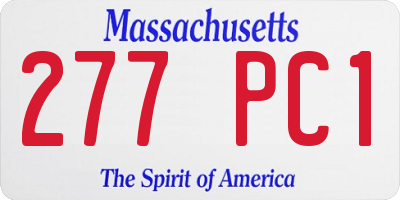 MA license plate 277PC1
