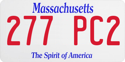MA license plate 277PC2