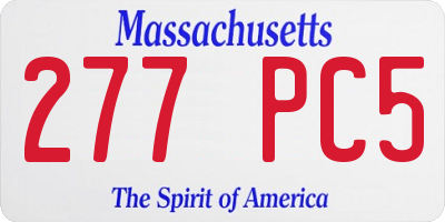 MA license plate 277PC5