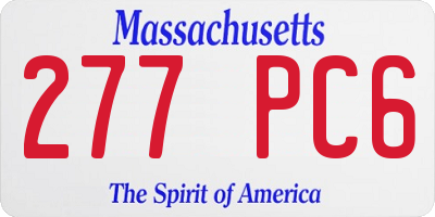 MA license plate 277PC6