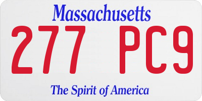 MA license plate 277PC9