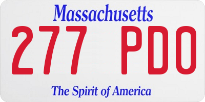 MA license plate 277PD0