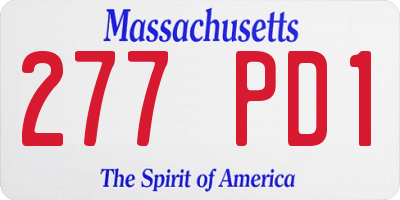 MA license plate 277PD1