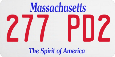 MA license plate 277PD2