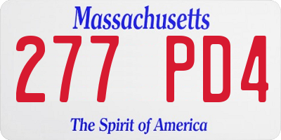 MA license plate 277PD4