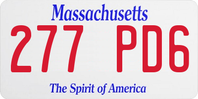 MA license plate 277PD6