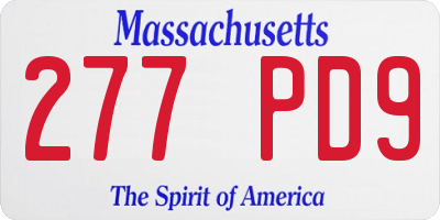 MA license plate 277PD9
