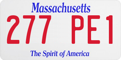 MA license plate 277PE1