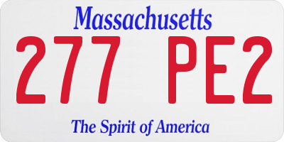 MA license plate 277PE2