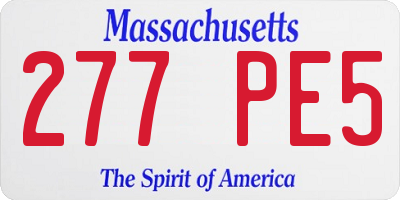 MA license plate 277PE5