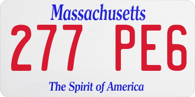 MA license plate 277PE6