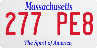 MA license plate 277PE8