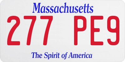 MA license plate 277PE9