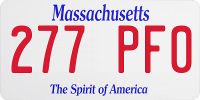 MA license plate 277PF0