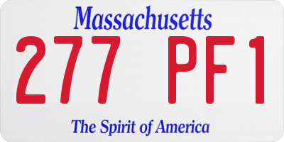 MA license plate 277PF1