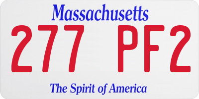 MA license plate 277PF2