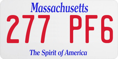 MA license plate 277PF6