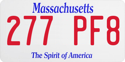 MA license plate 277PF8