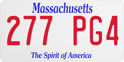 MA license plate 277PG4