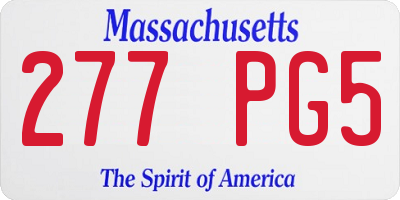 MA license plate 277PG5