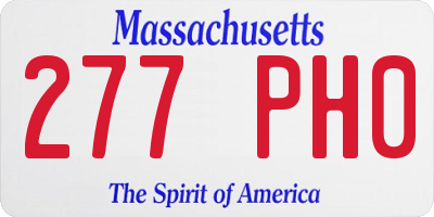 MA license plate 277PH0