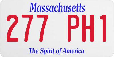 MA license plate 277PH1