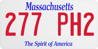 MA license plate 277PH2