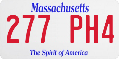 MA license plate 277PH4