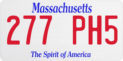 MA license plate 277PH5