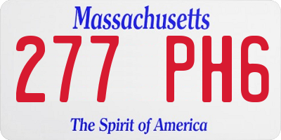 MA license plate 277PH6