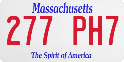 MA license plate 277PH7